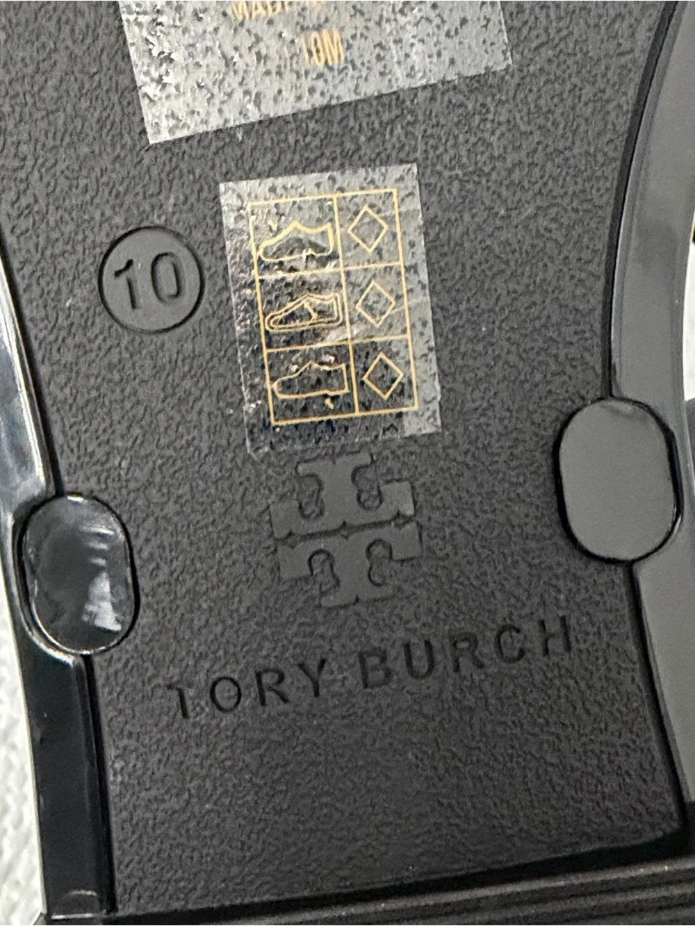 Tory Burch Roxanne Jelly Sandals Womens Size 10 M Black Gold Logo